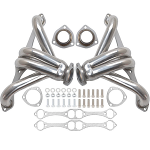 Stainless Steel Polished Exhaust Manifold <strong>Headers</strong> Kit for Chevy Small Block SB V8 262 265 283 305 <strong>327</strong> 350 400 - Product Image 4