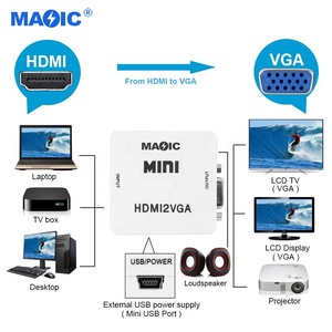 Equipo de Audio y vídeo HDMI2VGA HDMI a AV RCA CVSB L/R, adaptador, convertidor de vídeo, Mini Hdmi a VGA