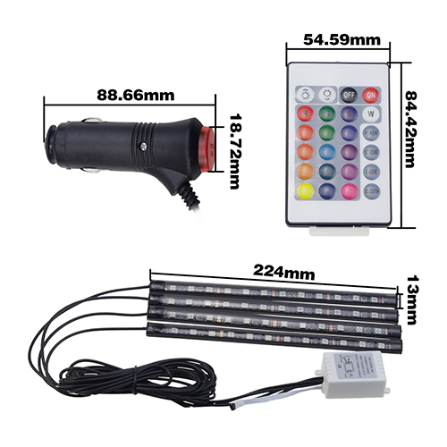 4*12leds + 24key à distance