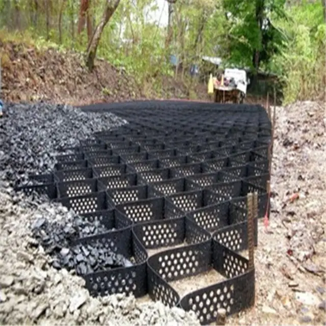 Plastic erosion control ground stabilization grid 150mm geocell erosion road driveway gravel stabilizer price