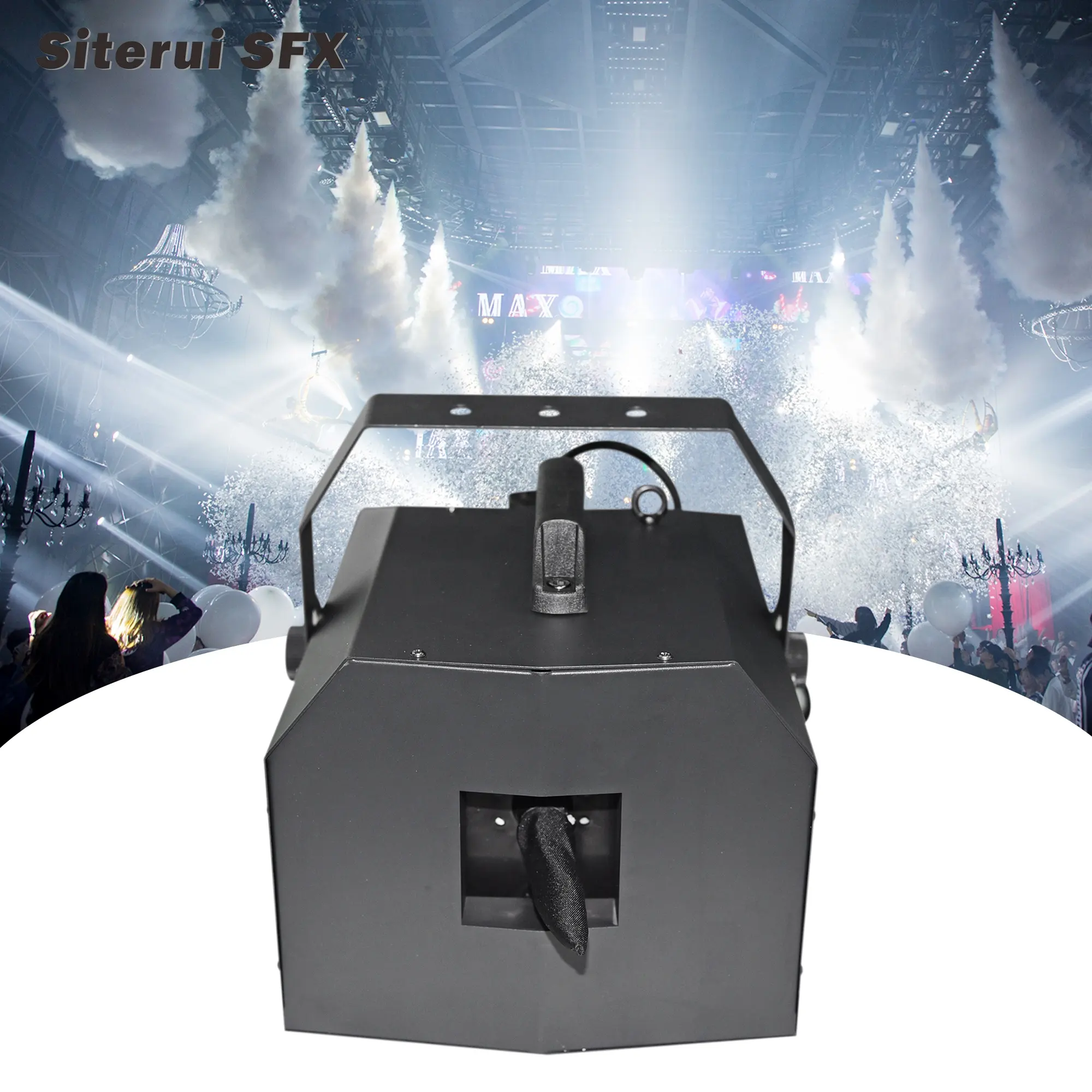 Siterui SFX 1500W อุปกรณ์ทำหิมะบนเวทีเครื่องผลิตหิมะในเทศกาลคริสต์มาสอุปกรณ์ทำฉากสวนบนเวทีเครื่องผลิตหิมะ