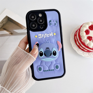 กรอบซิลิโคนนิ่ม3D ลายการ์ตูนน่ารักสุดหรูพร้อมที่จับสำหรับ iPhone 13 14 15 16 PRO MAX กรอบยาง - Product Image 5
