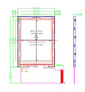 LCD di ricambio Dello Schermo di Tocco di 2.8 pollice TFT LCD mini schermo lcd - Product Image 6