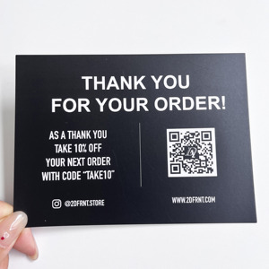 批发便宜的定制印刷环保再生纸明信片产品谢谢名片插卡包装 - Product Image 4