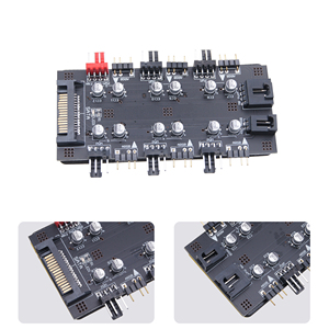 Atenuación de Control de temperatura de regulación de velocidad Combo 12V 4pin 5V 3pin pequeño 4pin RGB ventilador PWM controlador de Hub - Product Image 2