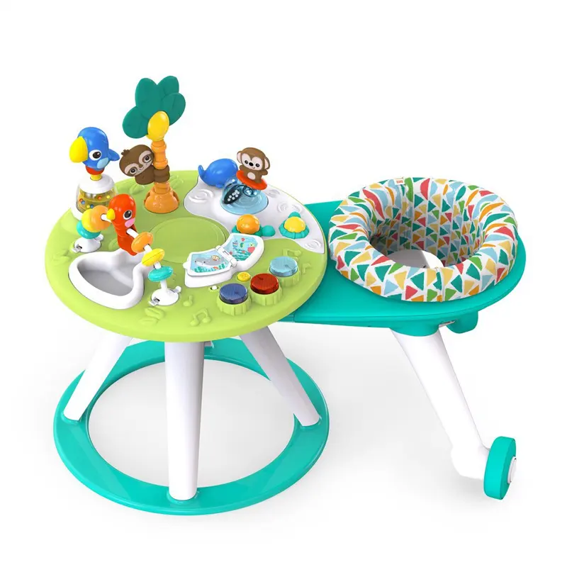 Haute qualité multifonctionnel enfants Table d'étude bébé musique sautant chaise apprentissage marcheur avec Rotation à 360 degrés bébé cavalier