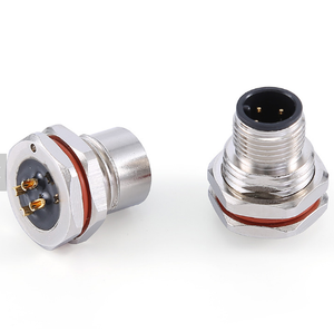 ขั้วต่อเซนเซอร์4PIN แบบ M8 IP67สายกันน้ำได้ซ็อกเก็ตโลหะทรงกลมตัวเมียสำหรับติดตั้งบนแผง PCB - Product Image 2