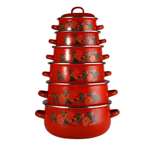 Enamel Casserole <strong>Set</strong> 14+16+18+<strong>20</strong>+22+24CM Cooking Pot <strong>Set</strong> Household High Quality Cookware <strong>Set</strong>