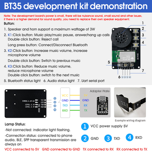 DX-BT35-set Direct use develeper kit A2DP\AVRCP+BLE5.2 <strong>Bluetooth</strong> <strong>module</strong> 50m 8dBm Uart serial communication <strong>AT</strong> <strong>command</strong> - Product Image 5