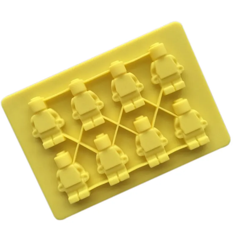 Del Silicone di cottura vassoio 8 anche Lego serie di stampi per il cioccolato della caramella DIY del cubo di ghiaccio della gelatina della muffa della decorazione della torta di compleanno stampi