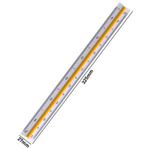 Foska kırmızı sarı yeşil 3 renk kodlu oluklar ve mimarlar için katı ABS çekirdek üçgen cetvel öğrenciler Draftsman ve mühendisler - Product Image 6