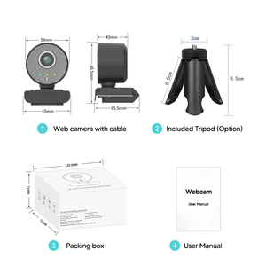 JideTech 1080P USB PC <strong>Web</strong> <strong>Camera</strong> Motion Auto Tracking Webcam with Microphone - Product Image 6