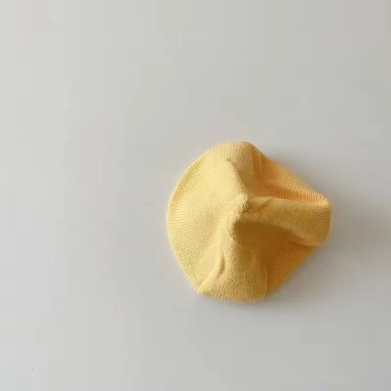 Béret tricoté jaune