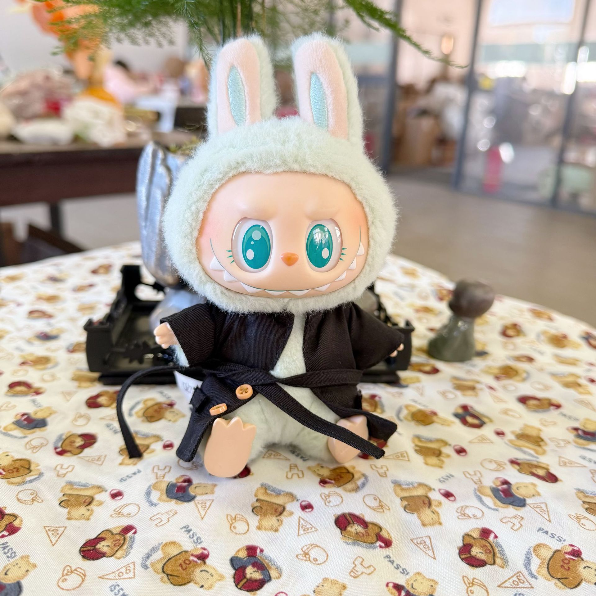 Costume de retour deux pièces noir, vêtements de poupée en tissu rab, sans poupées