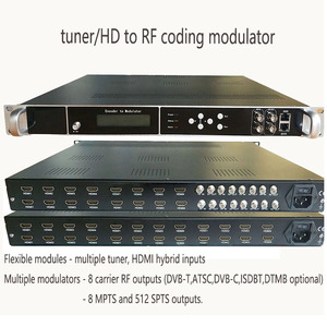 מגיב IDR FTA ו-HD MI ל-RF קודק מודולטור הכל-באחד IP ASI ל-8 מנשאים DVB-T מודולטור <span class=keywords><strong>QAM</strong></span>