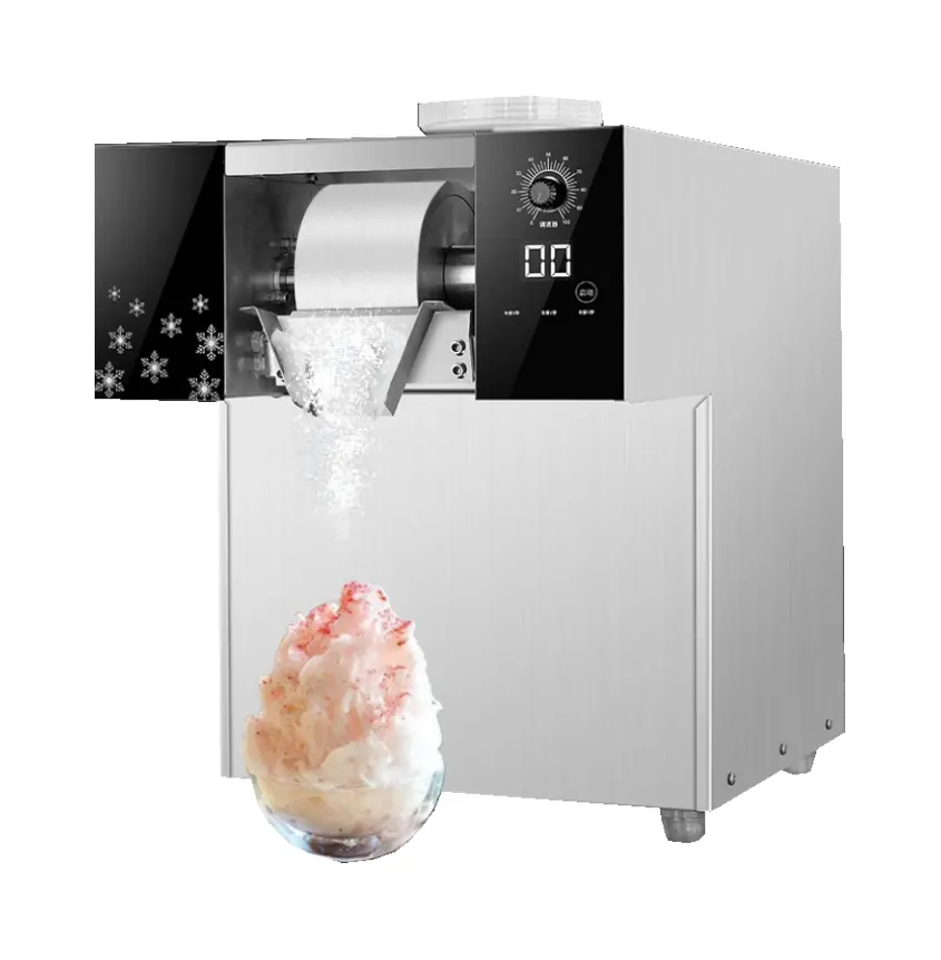 Fabricação De Gelo Comestível Comercial Automático Completo Raspado Floco De Neve Creme Máquina De Escultura De Frutas