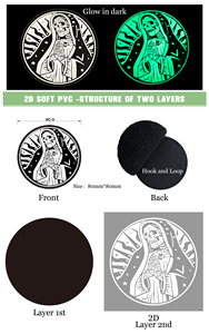 Tùy Chỉnh Glow Dark 3D PVC Vá Sao Cuộc Sống Y Tế Chiến Thuật Cho Paramedics Dễ Dàng Cảm Ứng Fastener Cho Med Túi Mũ Làm Cao Su Vải - Product Image 6