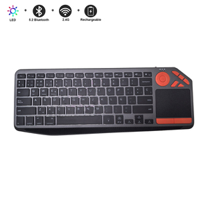 Teclado en español de idioma personalizado Teclado ergonómico con retroiluminación Bt Teclado inalámbrico Bluetooth con panel táctil