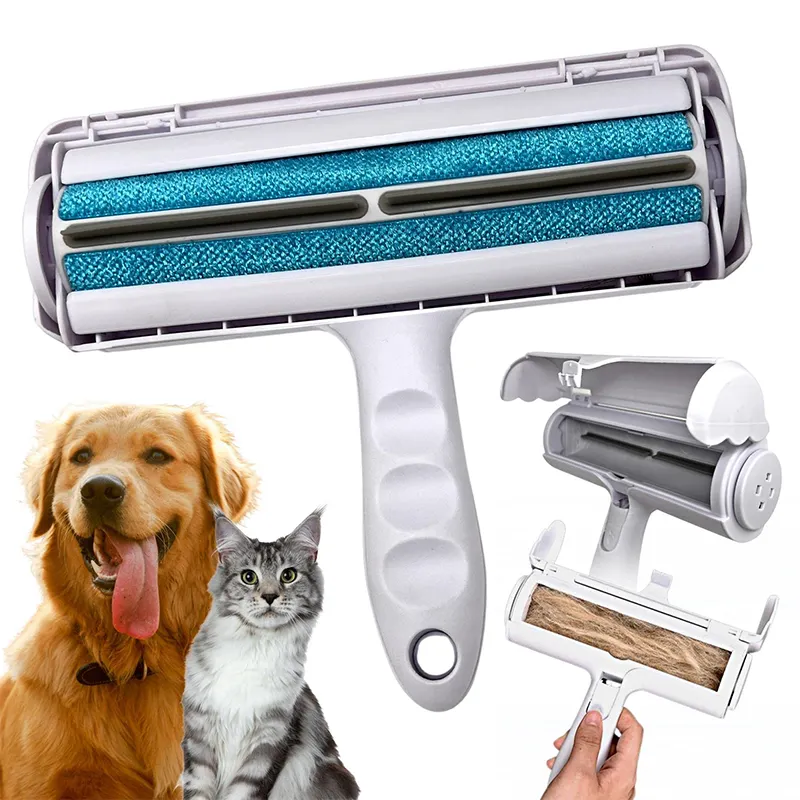 Eco-Friendly Reusable Portable Custom Logo Pet Grooming Dog Brush Cat Lint Roller Pet Hair Remover Roller for Cleaning