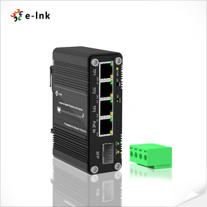 Adaptador Ethernet de interfaz híbrida Mini 3 puertos 10/100/1000T + 1 puerto 100/1000X SFP con función de divisor PD y PoE - Product Image 3