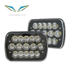 New Square Pair 7x6 LED Headlights H4 <strong>Light</strong> for Jeep Wrangler <strong>YJ</strong> Cherokee Comanche 5x7&quot; Led Square Headlights Led Working <strong>Light</strong>