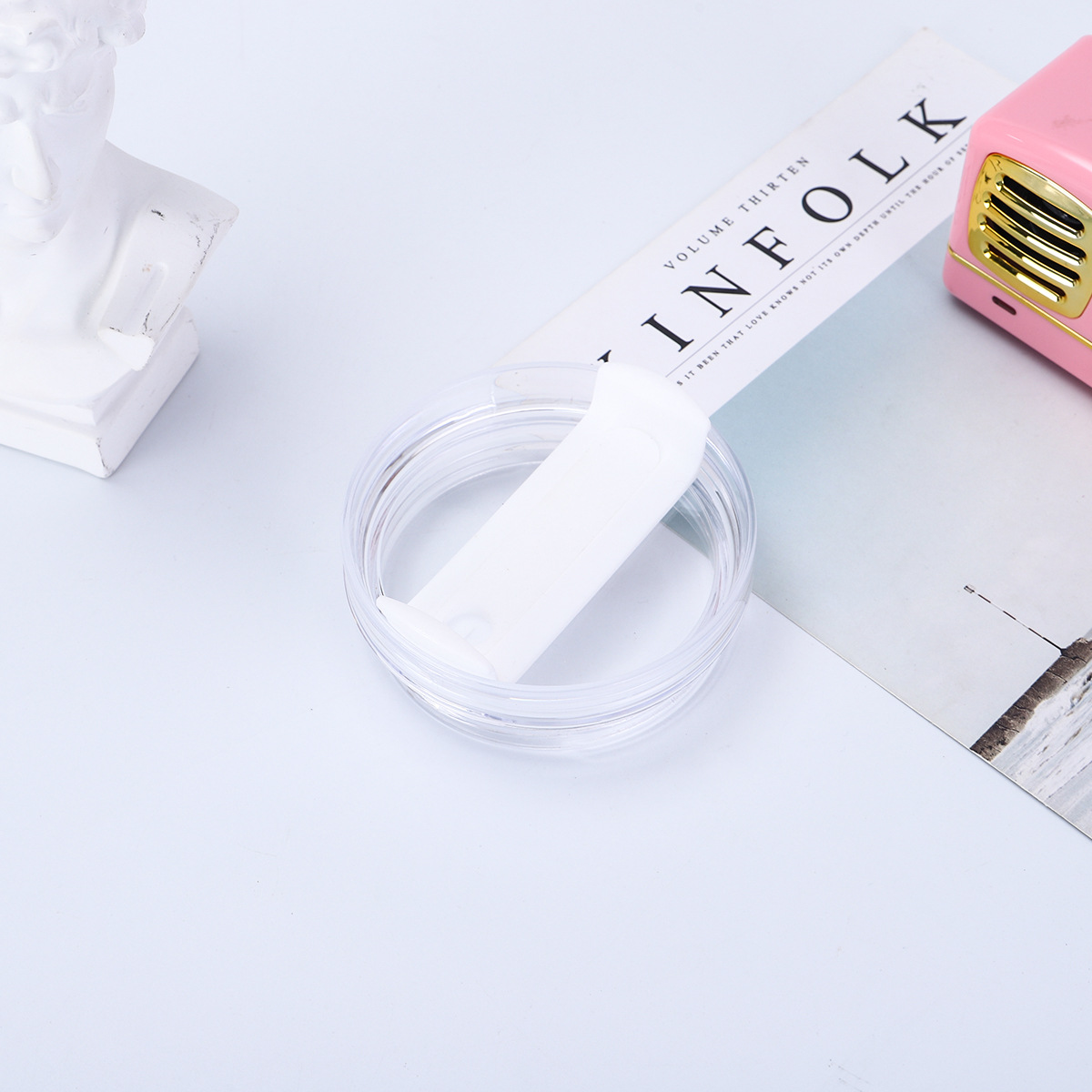 Transparent main body white sheet white silicone-40 oz