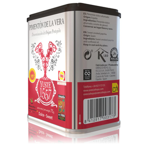 Yuste 1557 Dop pimenton de la Vera hun khói Ớt bột ngọt trong 75g có thể trộn gia vị và gia vị - Product Image 2