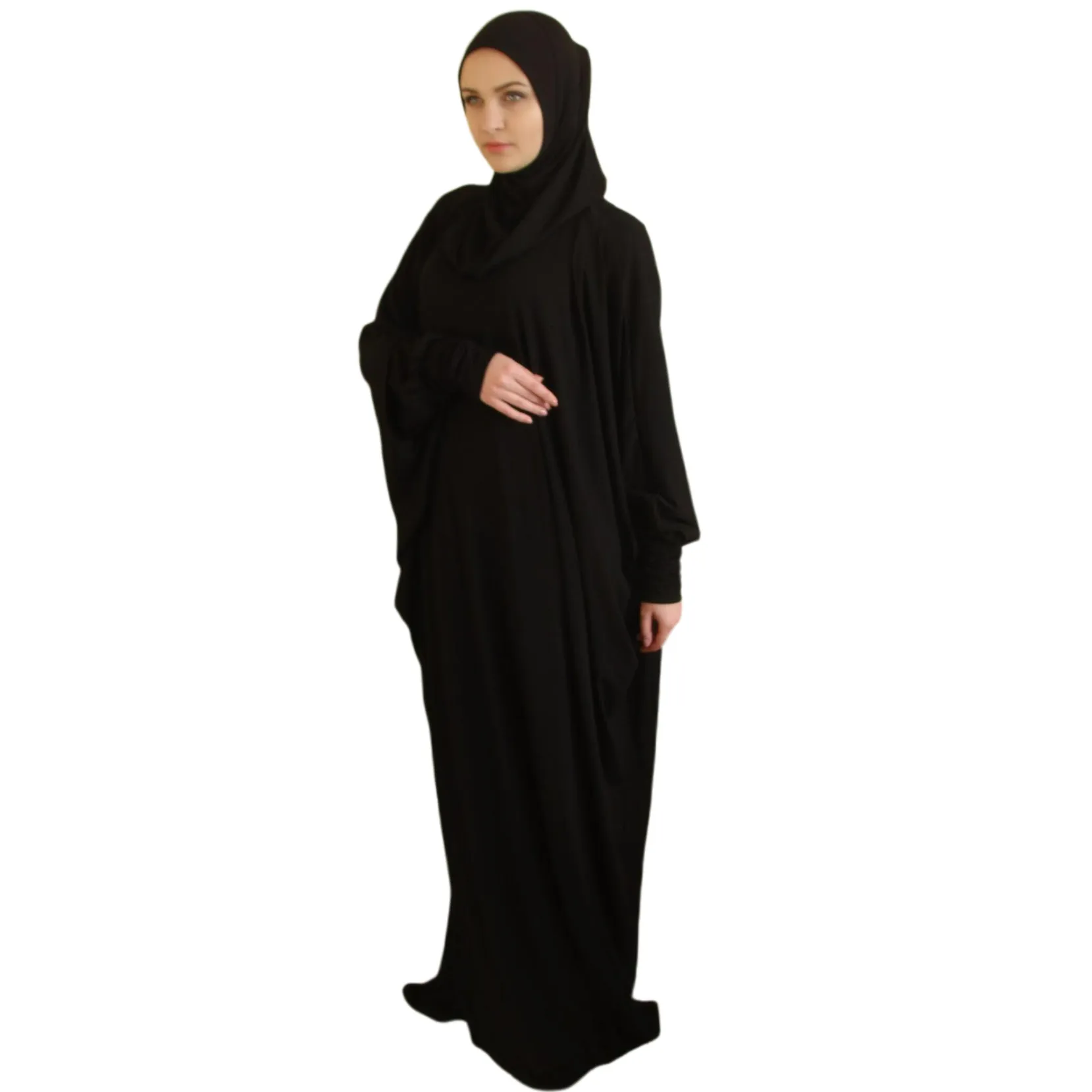 Pas cher vêtements musulmans français jilbab jilbab saoudien 1 pièces arabie saoudite dubai longue robe de prière islamique femelle