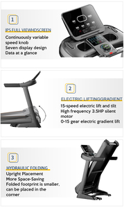 DAPOW Factory nuovo Semi-commerciale palestra Fitness tapis roulant motore elettrico Design pieghevole 150kg Max utente per la corsa esercizio - Product Image 4