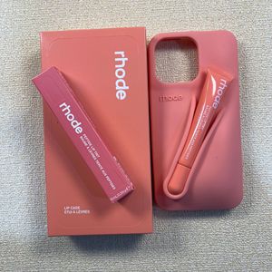 <strong>Rhode</strong>-style Lipstick and Lip Gloss Silicone Full-coverage for IPhone11/12/13/14/15 /16 Pro <strong>Max</strong> and Plus case for Apple Phones