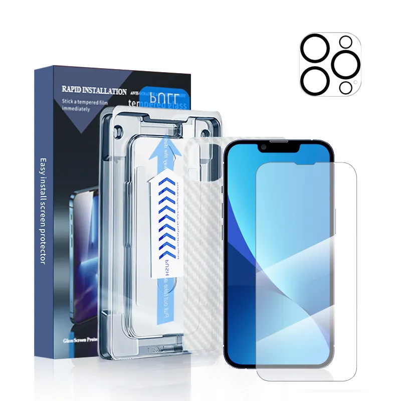 360 full protection prime easy installation kit proteggi schermo in vetro temperato per iphone x xs xr 11 12 13 14 pro max plus