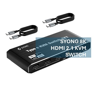 SY <strong>2</strong> Port <strong>KVM</strong> <strong>Switch</strong> Kit HDMI 4K60Hz with USB 3.0 Docking Station Support <strong>2</strong> PCs <strong>1</strong> Monitor HDMI <strong>KVM</strong> Switcher