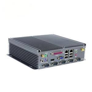 Venta caliente J1900 Quad Industrial Pc caja sin ventilador sistema integrado ordenador sin ventilador Mini PC soporte de aluminio puro 2 LAN 1 COM 4USB - Product Image 1