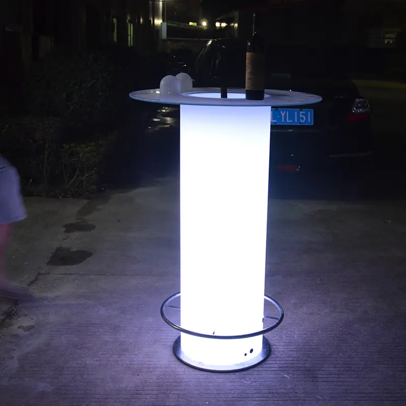 remote control battery RGB color changing illuminated acrylic led wine barrel bar table