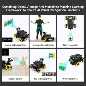 Yahboom 4WD Raspbot V2 AI Robot Car Kit Based on <strong>Raspberry</strong> <strong>Pi</strong> 5 for Beginners Educational Toy ROS2-Humble <strong>Python</strong> <strong>Programming</strong> Set