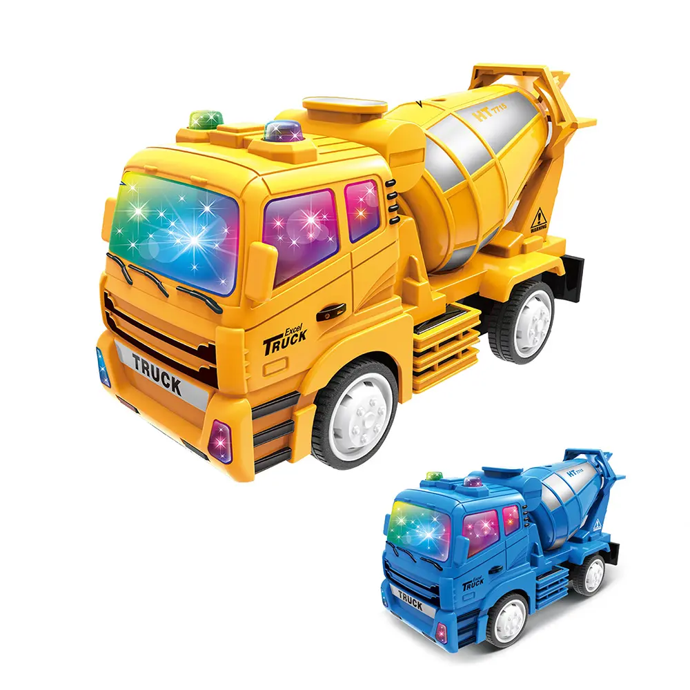 Venta al por mayor fricción con cemento plástico camión de mezclador de concreto de juguete para el regalo de los niños