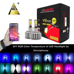 สไตล์ใหม่ RGB V18 ไฟหน้ารถ LED 72W พร้อมคุณสมบัติกันน้ําใช้งานร่วมกับ H7 H13 H4 H8 H11 9005 9006 รุ่น - Product Image 2