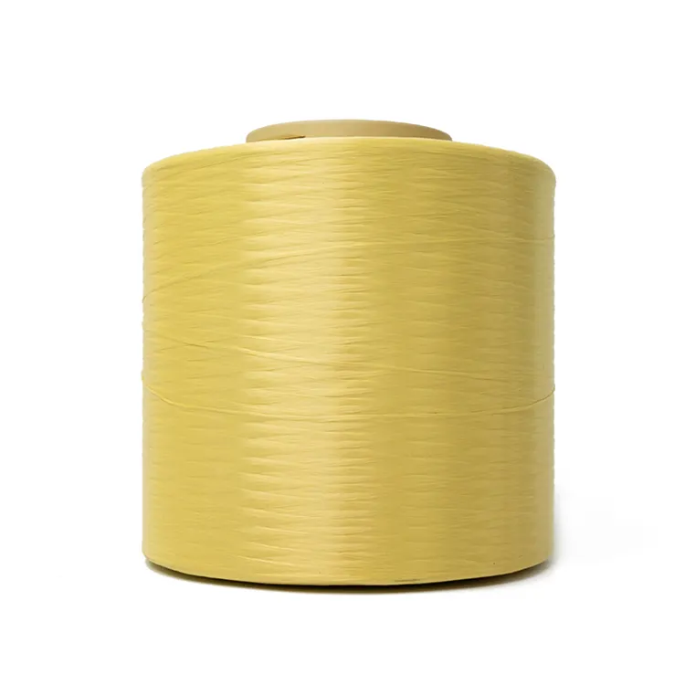 Precios baratos gran oferta 1500d teñido amarillo resistente duradero fuerte resistencia para hilo hilado de fibra de aramida