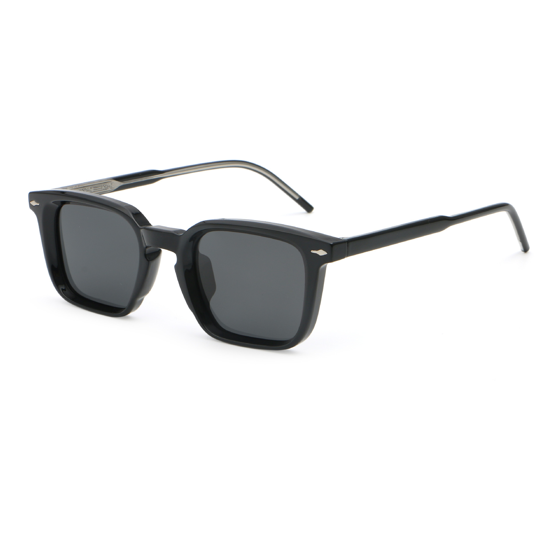 C1 bright black frame-all-gray lenses