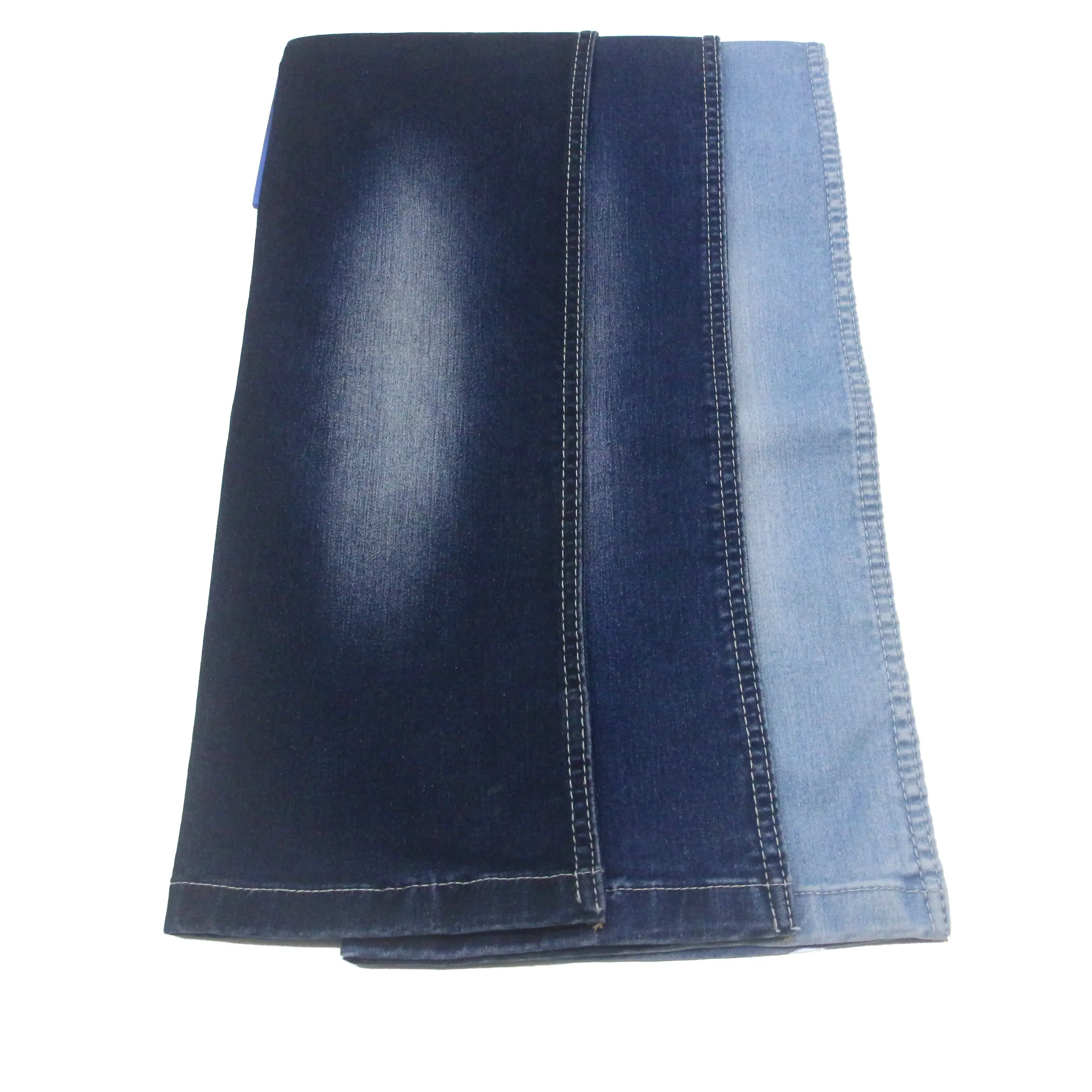 En stock azul urdimbre blanco trama mancha tela de mezclilla buena tela elástica jeans YHLX0211