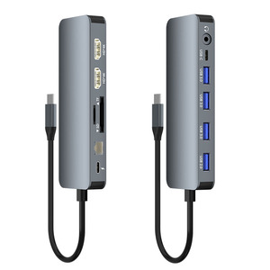 Adaptador de carga multifunción 13 en 1 para hub de HDMI, adaptador de carga DP 4K 60Hz 120Hz RJ45 VGA, convertidor PD 100W USB 3,0 2,0