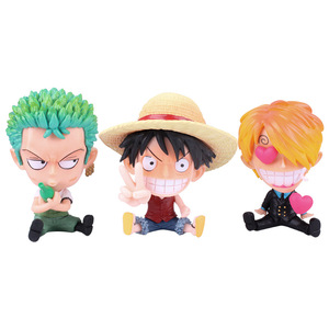 חם למכור אנימה חמוד אחד חתיכות luffy zoro pvc פעולה דמויות צעצועים דמות חמודה צעצועים בובות מודל אוסף צעצוע לקישוט רכב