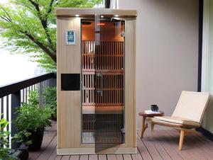 1 persona di lusso moderno interno Sauna Kit luce rossa a infrarossi a bassa EMF cicuta legno cedro rosso funzione di calore a raggi infrarossi lampada di calore - Product Image 2