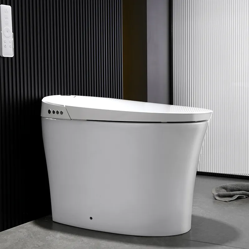 leton smart tankless toilets Bowl led display foot sensor operation one piece intelligent toilets smart toilet for bathrooms