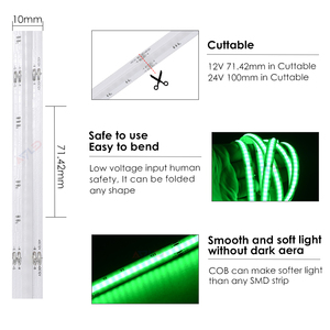 Adressierbare 12V 24V Cob Strip Light eingebaute Ic Cob Rgb Strip Light 11 W/m IP20 720Chips/m Dream Full <span class=keywords><strong>Color</strong></span> Rgbic Cob <span class=keywords><strong>LED</strong></span>-Streifen