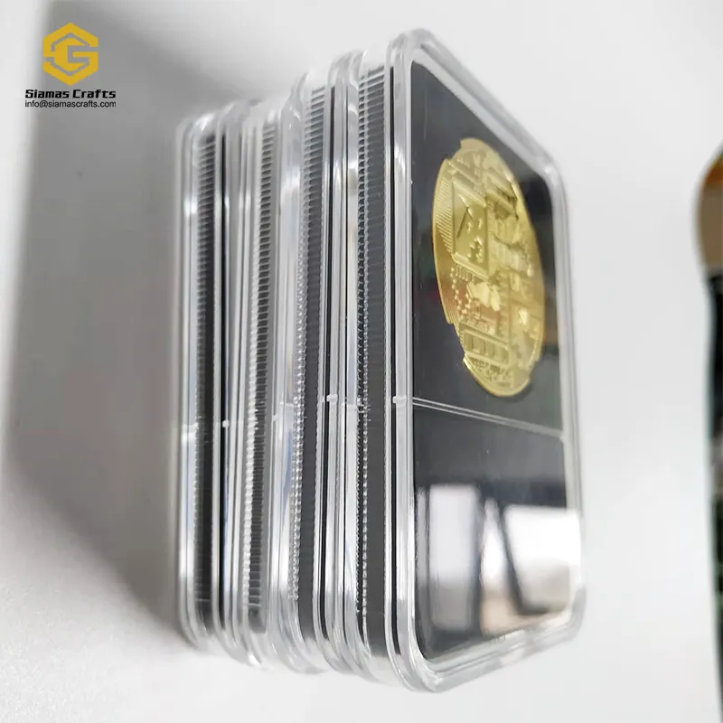 Moeda do desafio banhada a ouro 24k do metal do físico personalizado com caixa