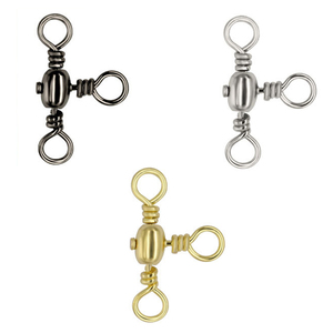 Three Way Cross-Line Barrel <strong>Swivel</strong> 3 Way T-Turn Crossline Connector Fast Rolling <strong>Swivels</strong> Corrosion-Resistant - Product Image 1