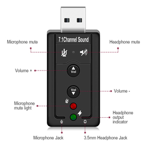 Professional <strong>Microphone</strong> <strong>Audio</strong> Driver 7.1 Channel <strong>Microphone</strong> in and 3.5mm Speaker Out External USB Adapter Sound Card - Product Image 3
