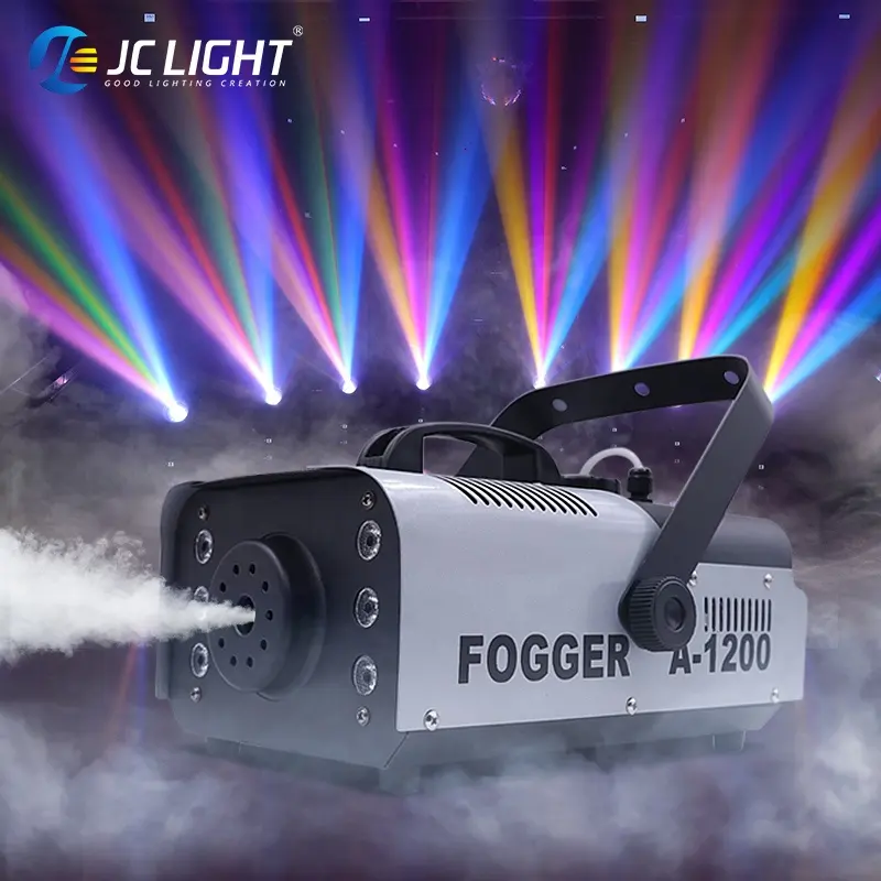 1200w Stage Light Fog Machine With Rgb 6 leds Stage Light Smoke Haze Generator Remote Controlled Stage Effect Equipment