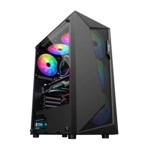 OEM USB2.0 interfaccia RGB luce lato pieno trasparente custodia per PC da gioco supporta M-ATX ITX scheda madre con ventilatore per i giocatori di Computer - Product Image 1
